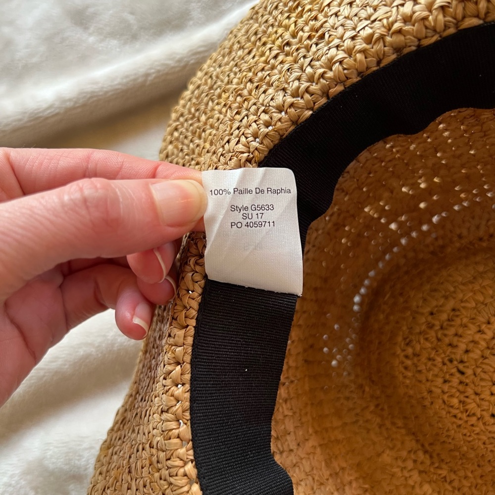 Madewell straw/raffia sun hat w pom pom detail - Picture 7 of 11